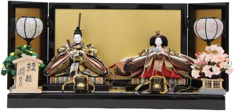 雛人形　雛飾り　親王飾り　橘桜　金屏風　京雛　桂甫作 雛人形 雛飾り 親王飾り 橘桜 金屏風 京雛 桂甫作 雛人形 親王